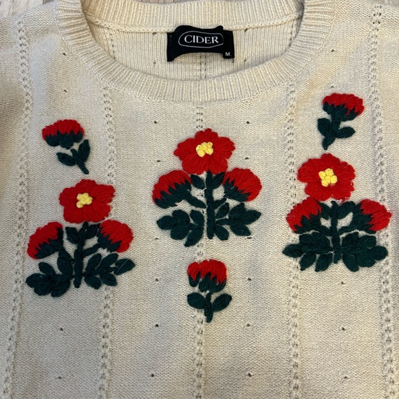 Cider Embroidered Floral Sweater - Picture 3 of 7